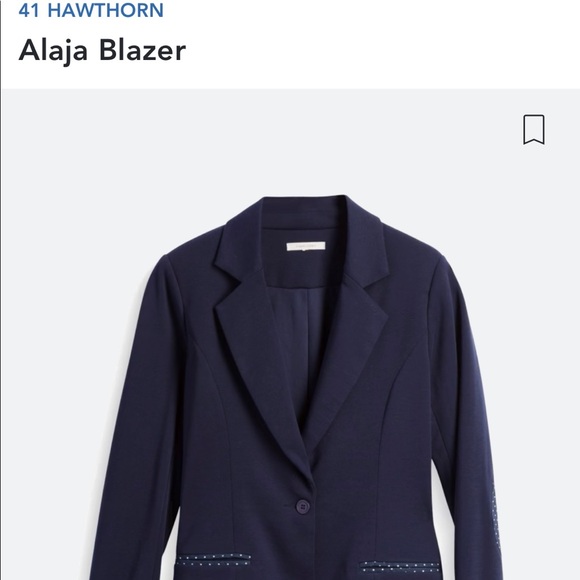 Medium below waist soft navy dress jacket. Good for office, dinner, or fall day. - Picture 3 of 6